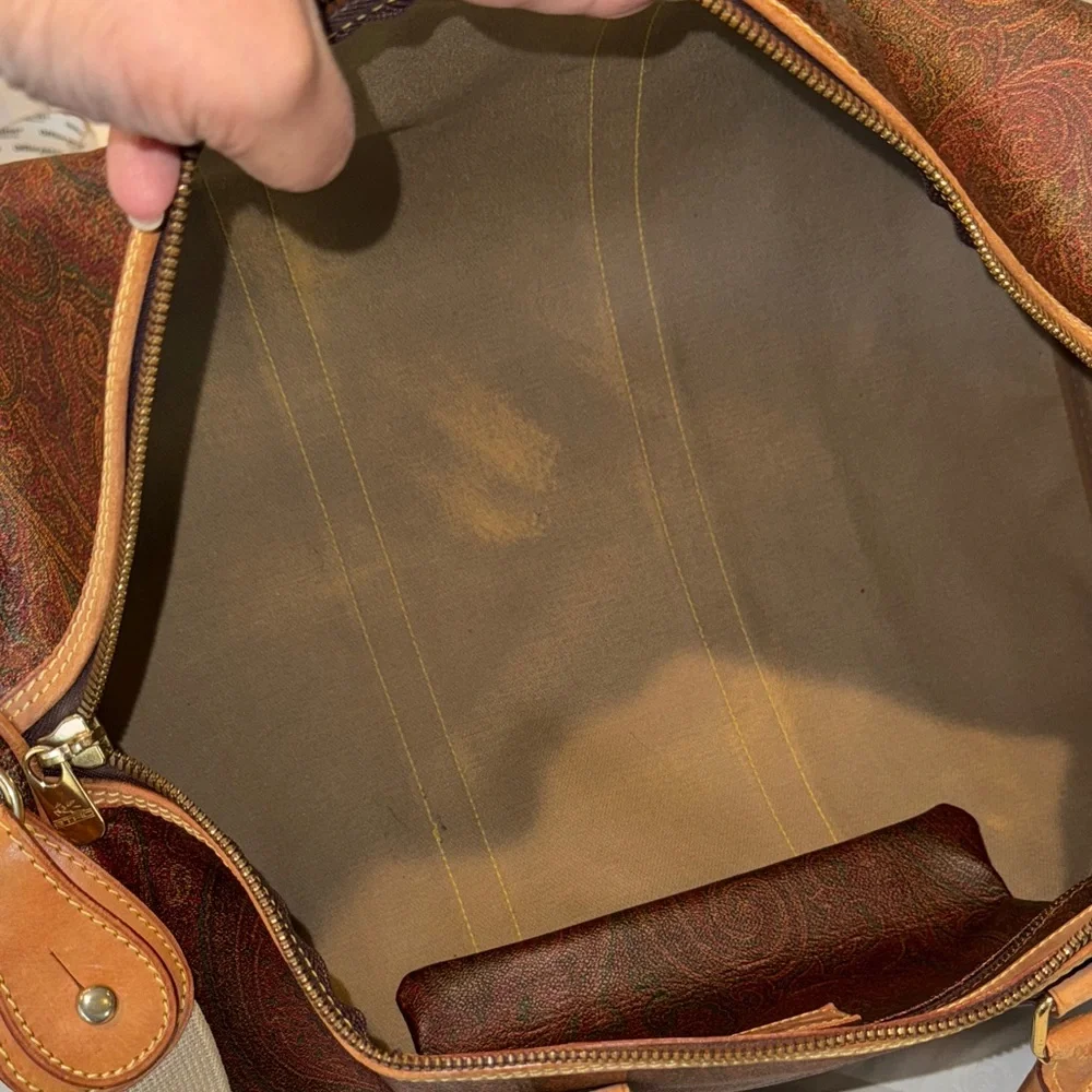 Authentic Etro Brown Paisley Travel Bag